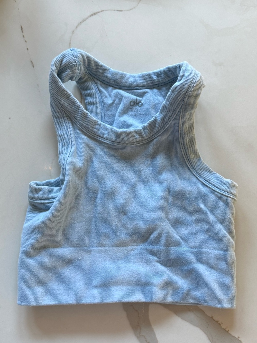 ALO Yoga Light Blue Ribbed Racerback Tank